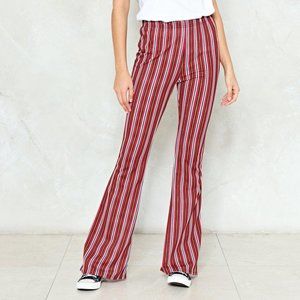 Flare striped pants